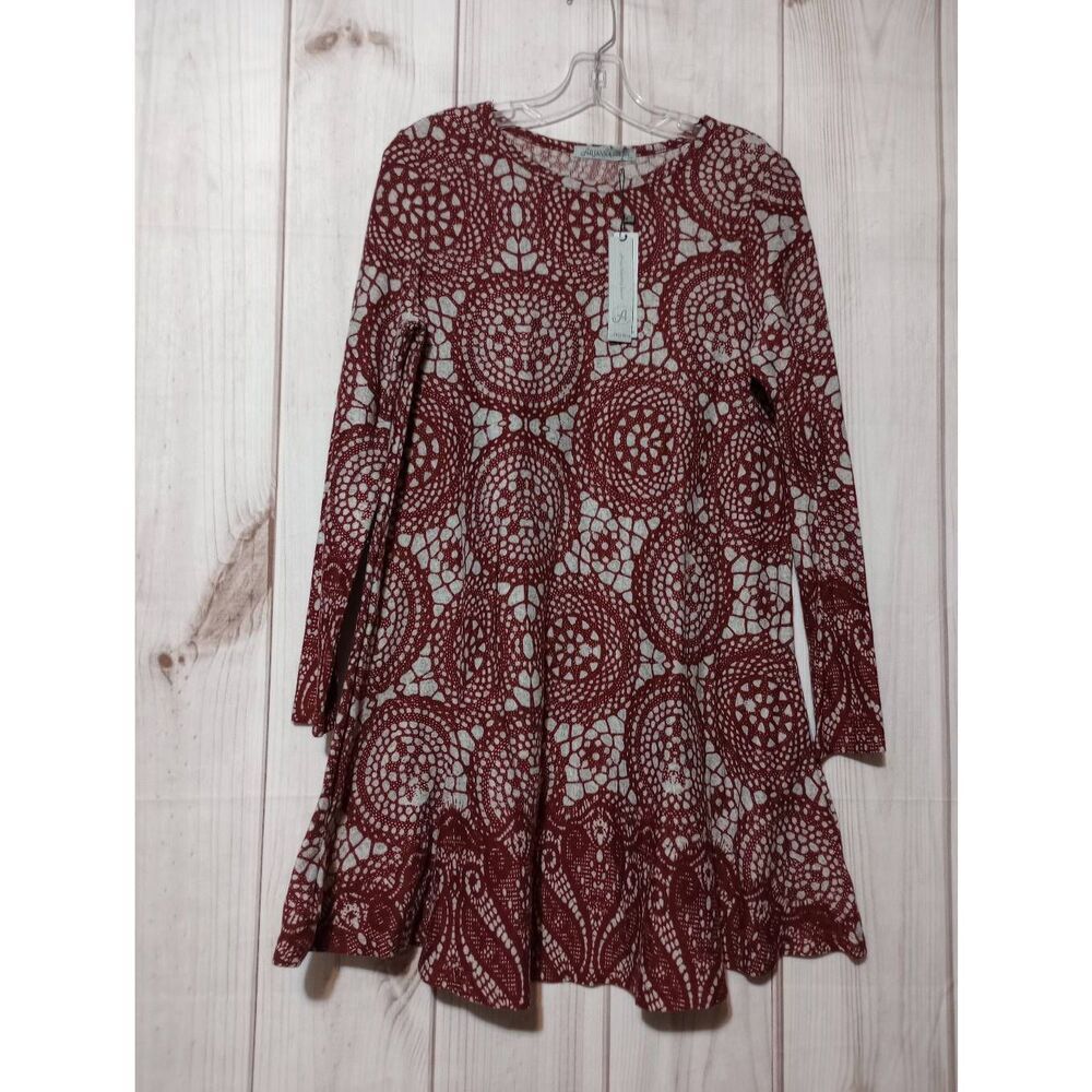 Arianna DressโLadies Smallโ Maroon Gray Sweater Long Sleeve